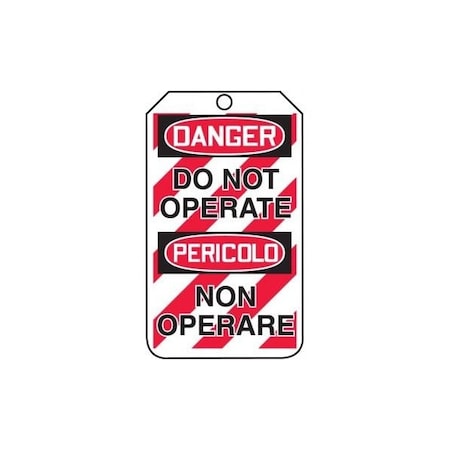 Accuform Caution, RP-Plastic, 3-7/8 in Width, 3/8 in Height, , 25 PK TMT220CTP